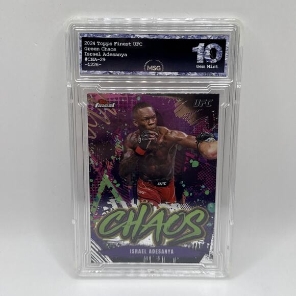 2024 Topps Finest UFC - Chaos Israel Adesanya #CHA-29 Graded 10 Gem Mint - Picture 1 of 2
